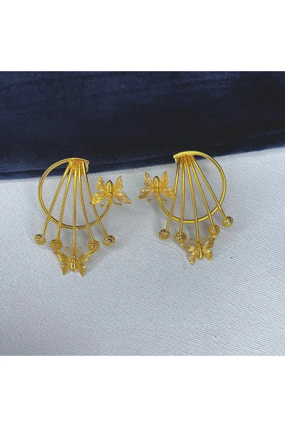 Golden Butterfly Stud Earrings