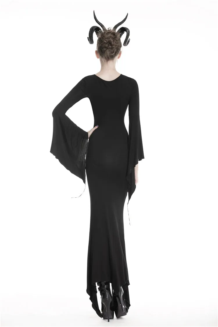 Gothic slashed maxi tight dress  DW332