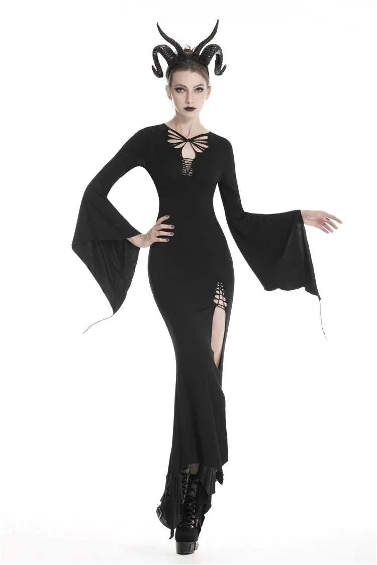 Gothic slashed maxi tight dress  DW332