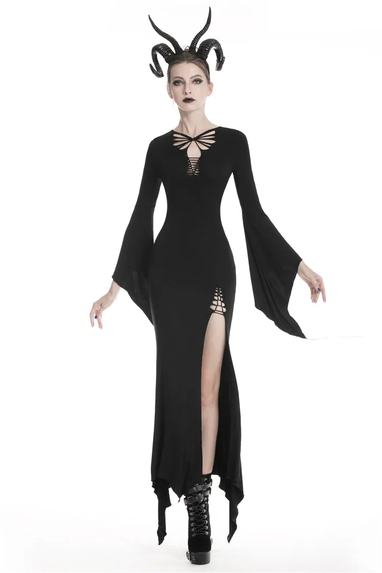 Gothic slashed maxi tight dress  DW332