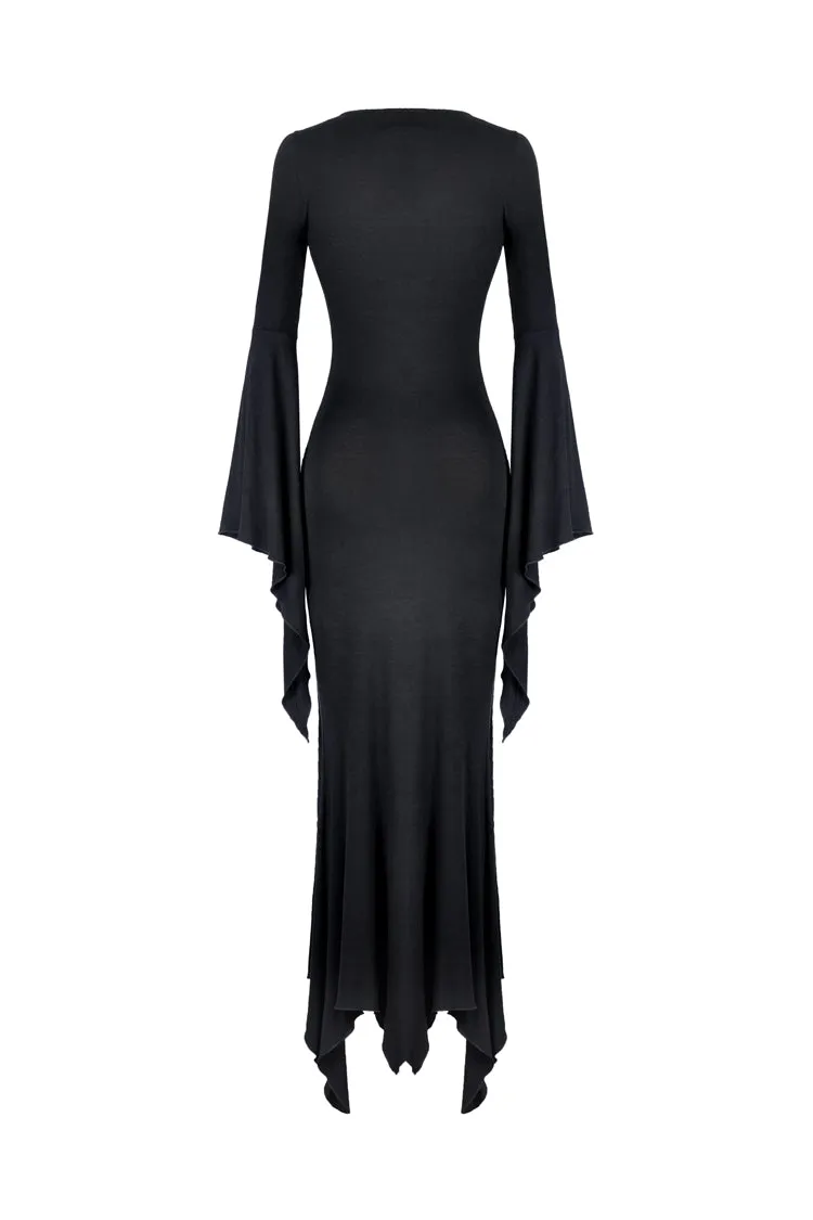 Gothic slashed maxi tight dress  DW332