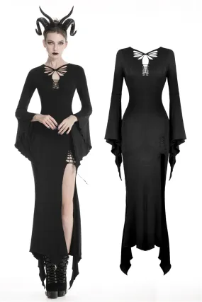 Gothic slashed maxi tight dress  DW332