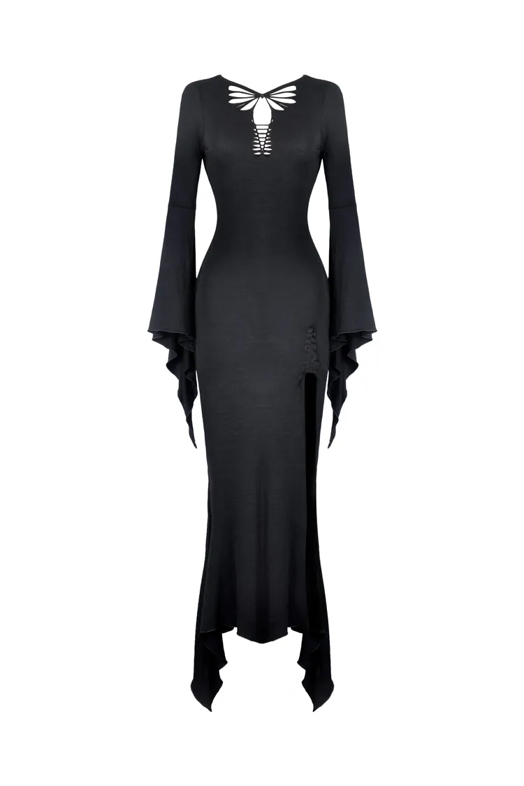 Gothic slashed maxi tight dress  DW332