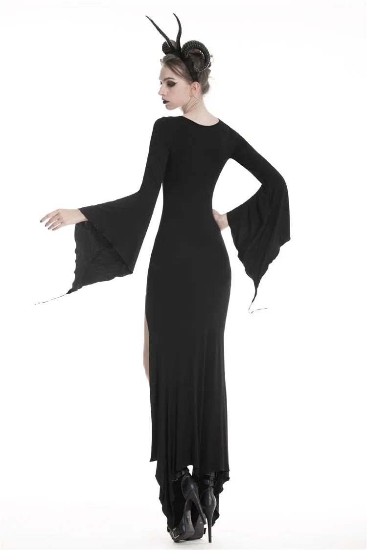 Gothic slashed maxi tight dress  DW332