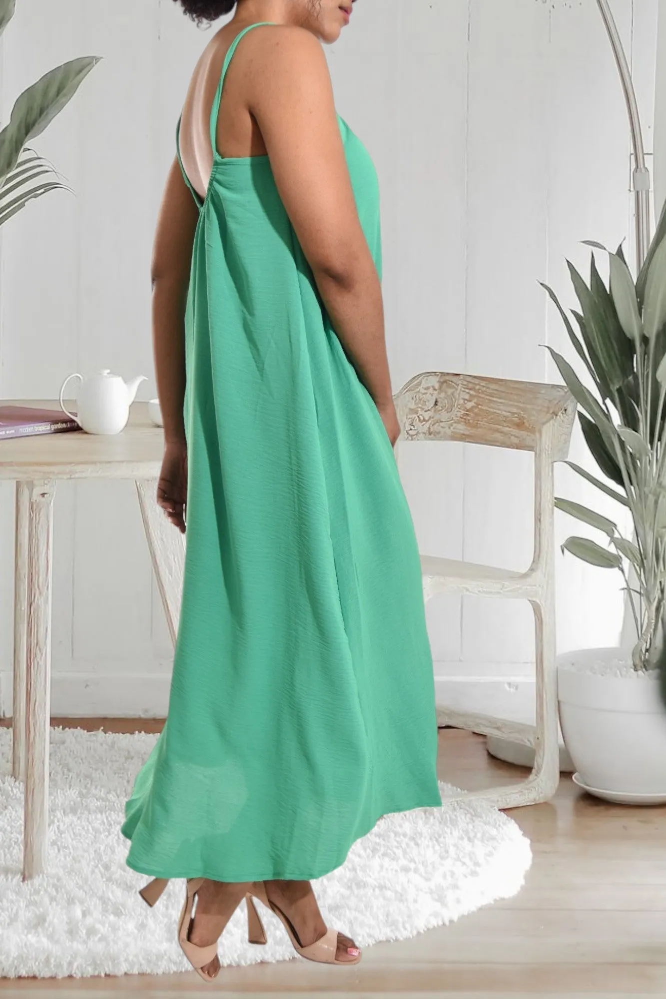 Green Strappy Maxi Dress