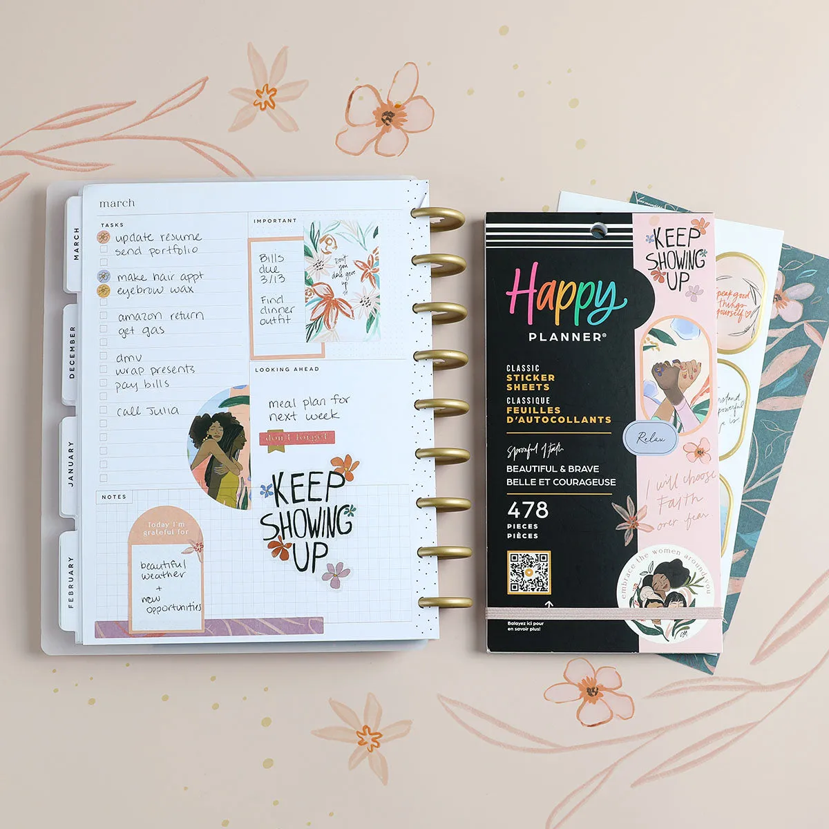 Happy Planner Beautiful & Brave CLASSIC Sticker Book Value Pack - Spoonful of Faith