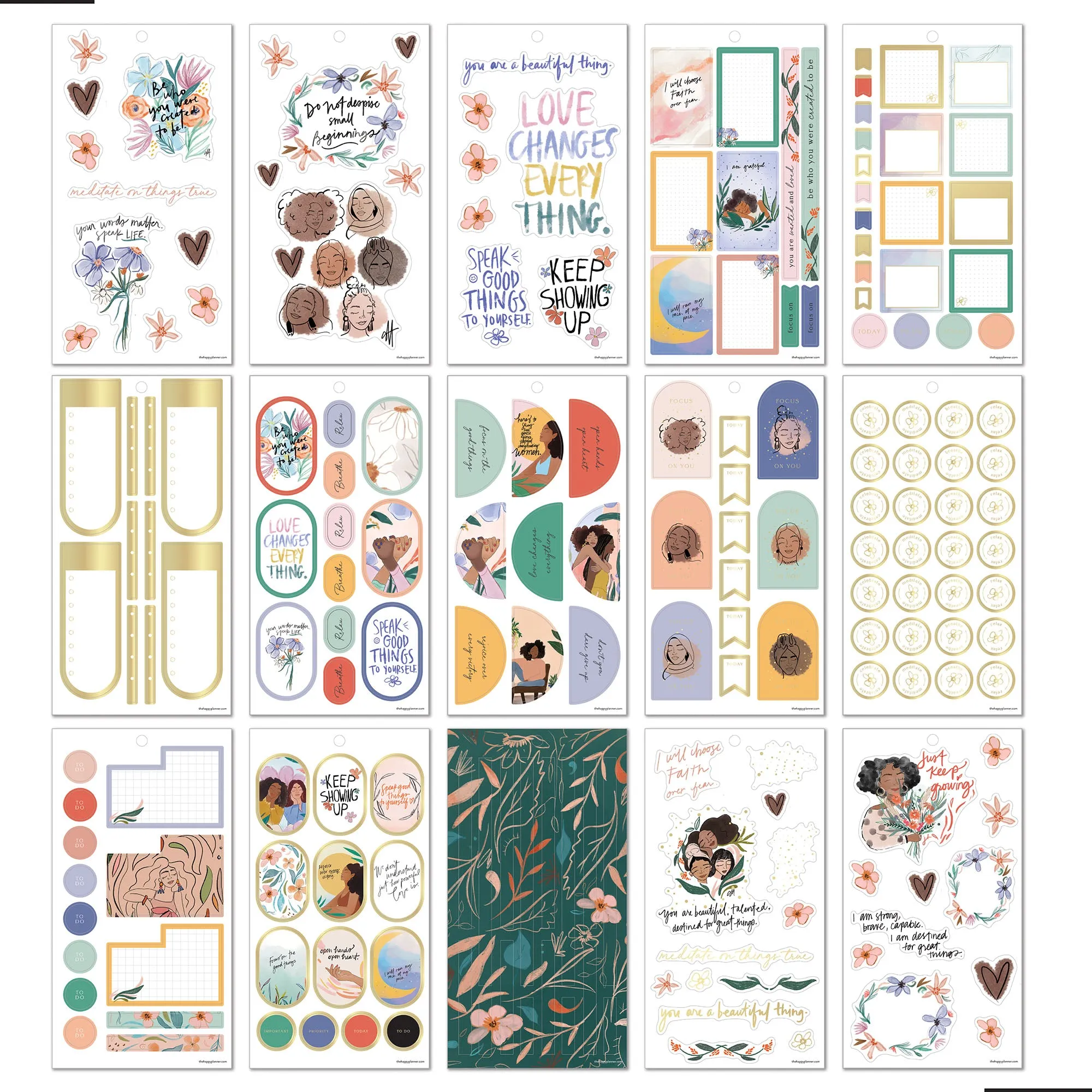 Happy Planner Beautiful & Brave CLASSIC Sticker Book Value Pack - Spoonful of Faith