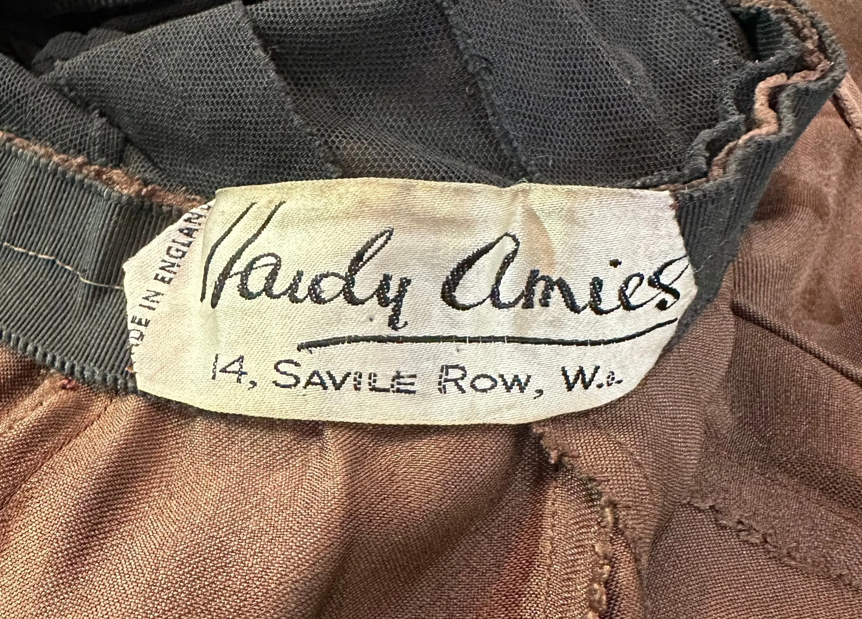 Hardy Amies 50s Chocolate Brown Silk Satin Goddess  Cocktail Dress