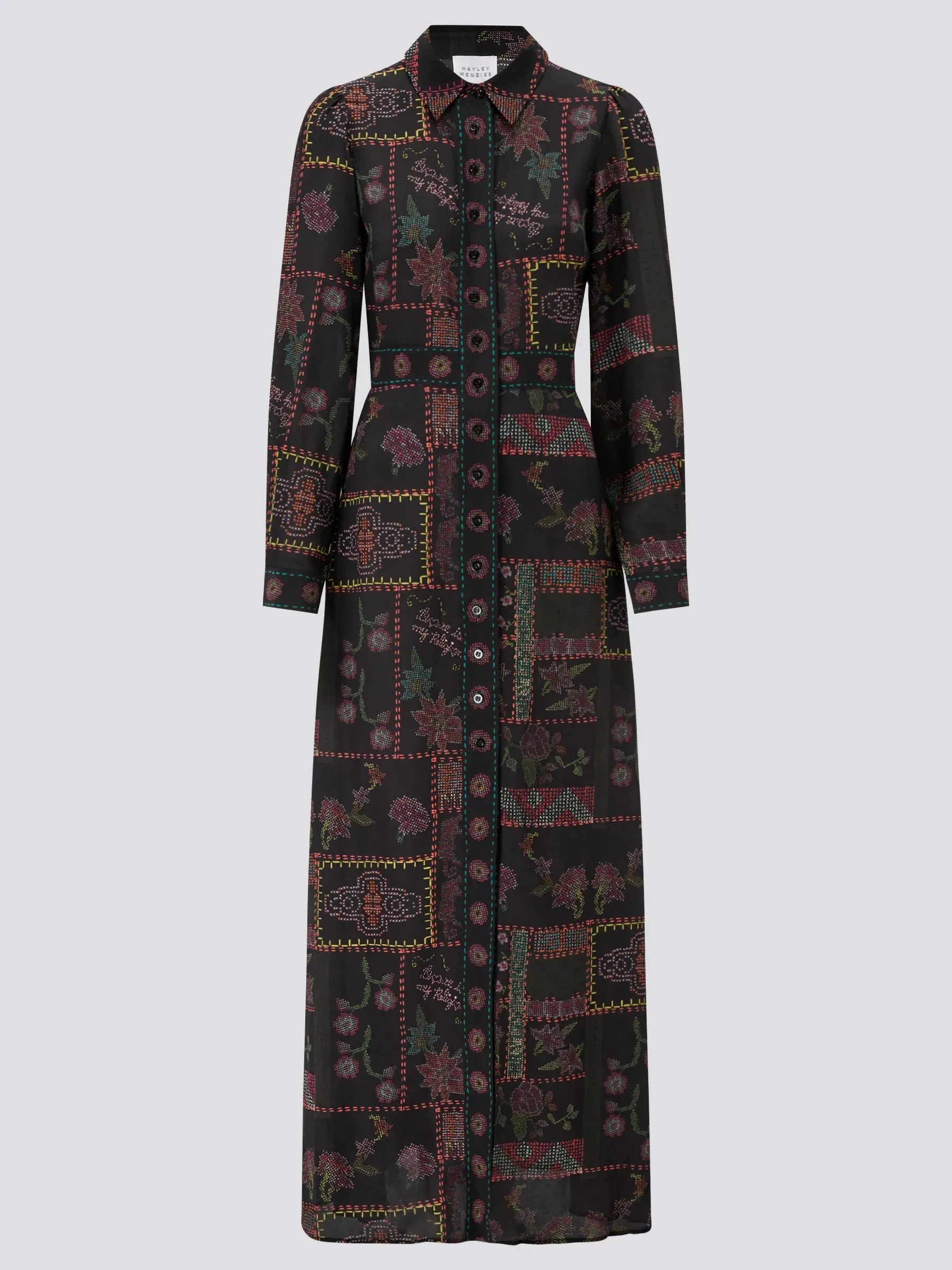 Hayley Menzies Aida Silk Maxi Shirt Dress