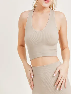 Here For Fun Ribbed Crop Top