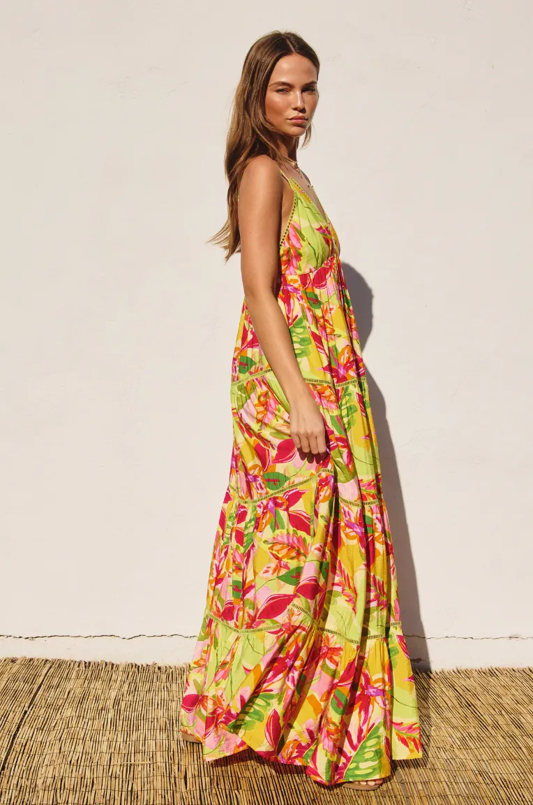 Hibiscus Tiered Maxi Dress