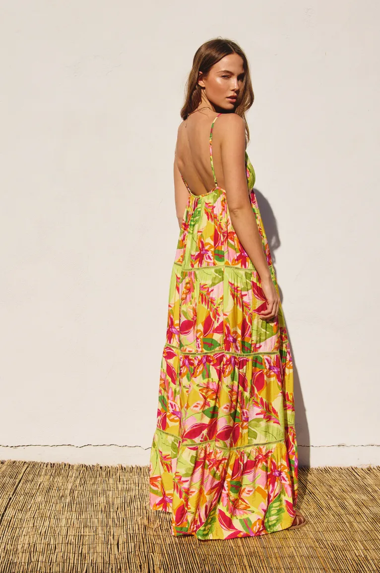 Hibiscus Tiered Maxi Dress