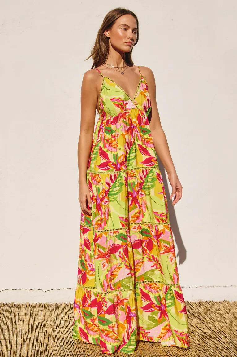 Hibiscus Tiered Maxi Dress