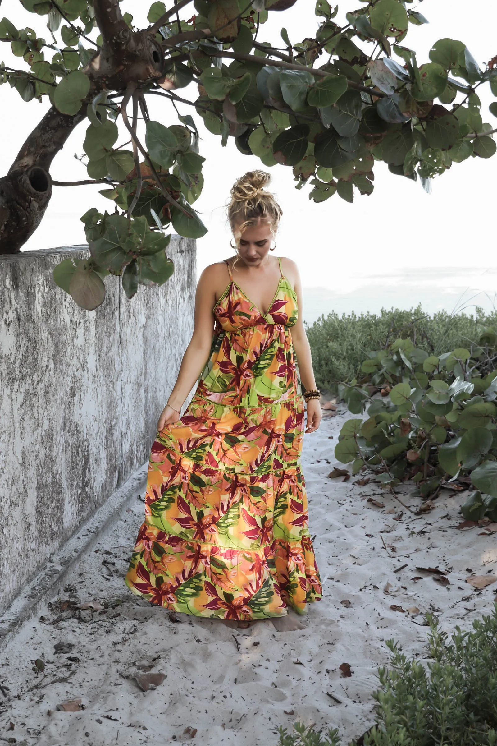 Hibiscus Tiered Maxi Dress