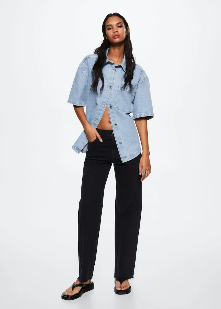 High-waist wideleg jeans