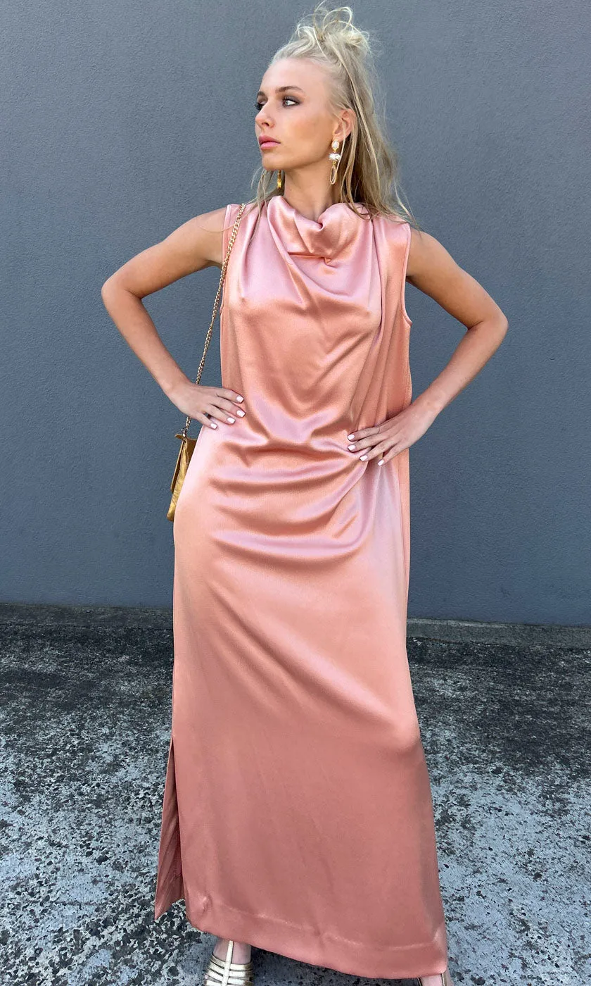 HOSS Cowl Maxi Dress - Blush