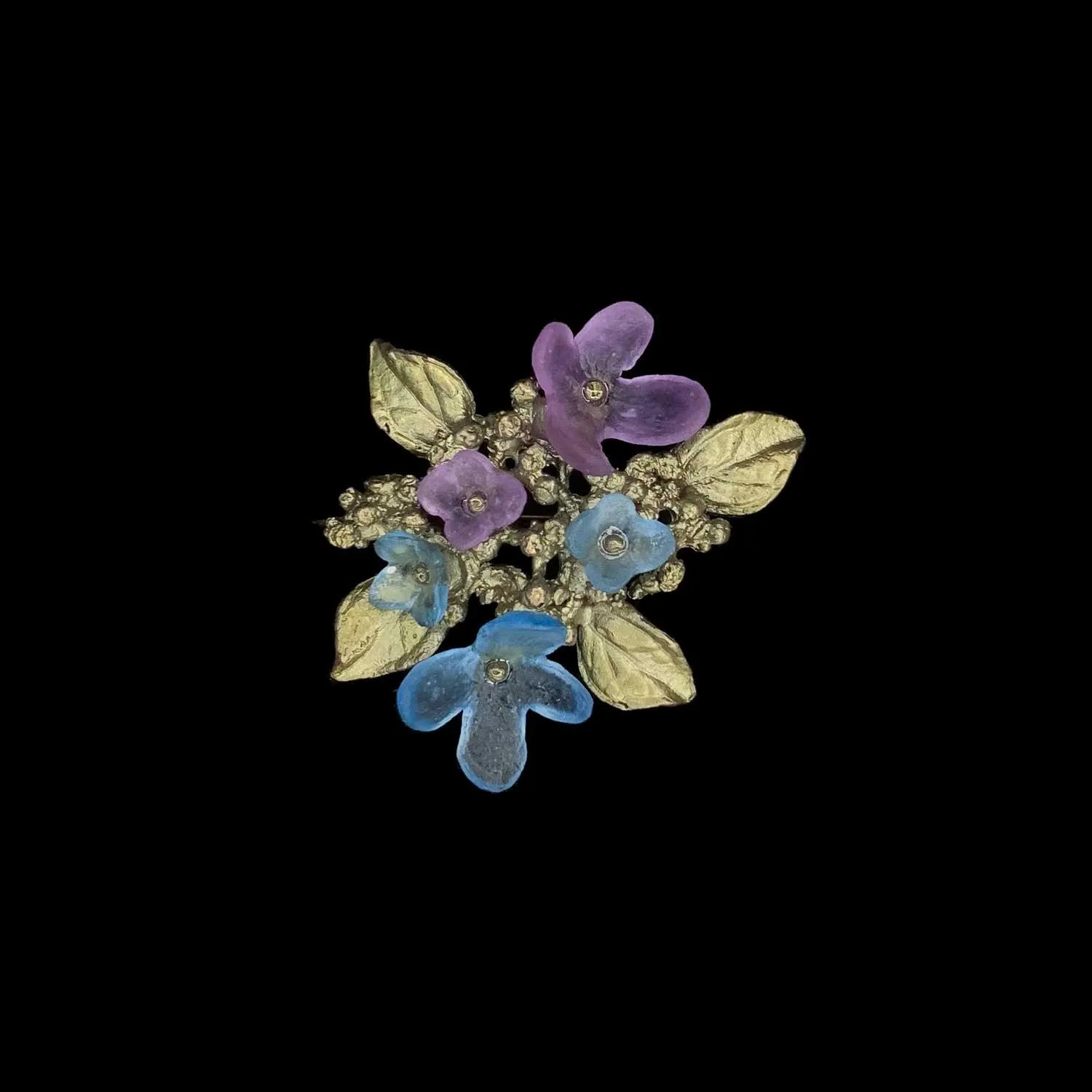 Hydrangea Teller Blue Brooch - Petite