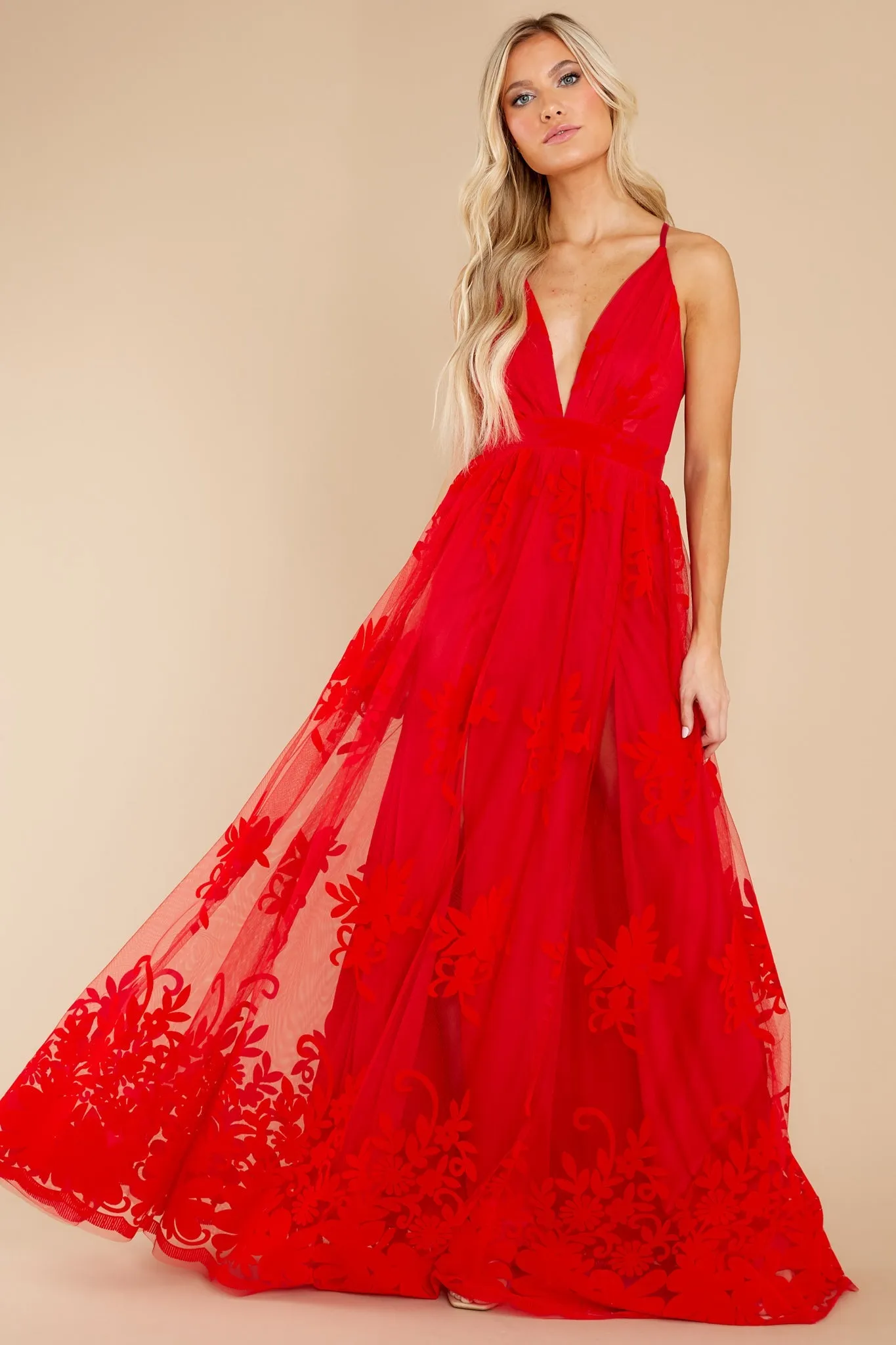 In Any Event Red Maxi Dress