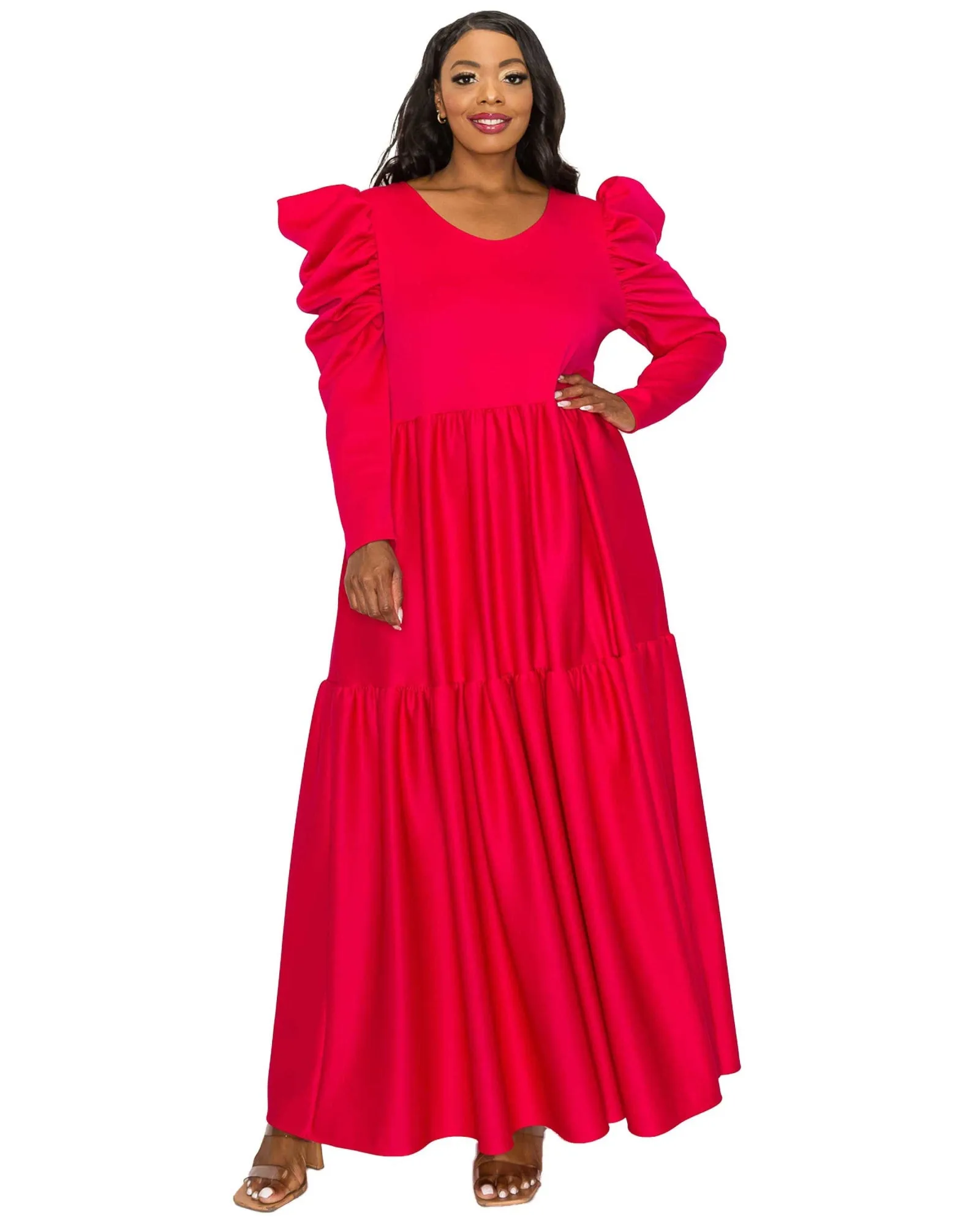 Isabel Tiered Maxi Dress | Fuchsia