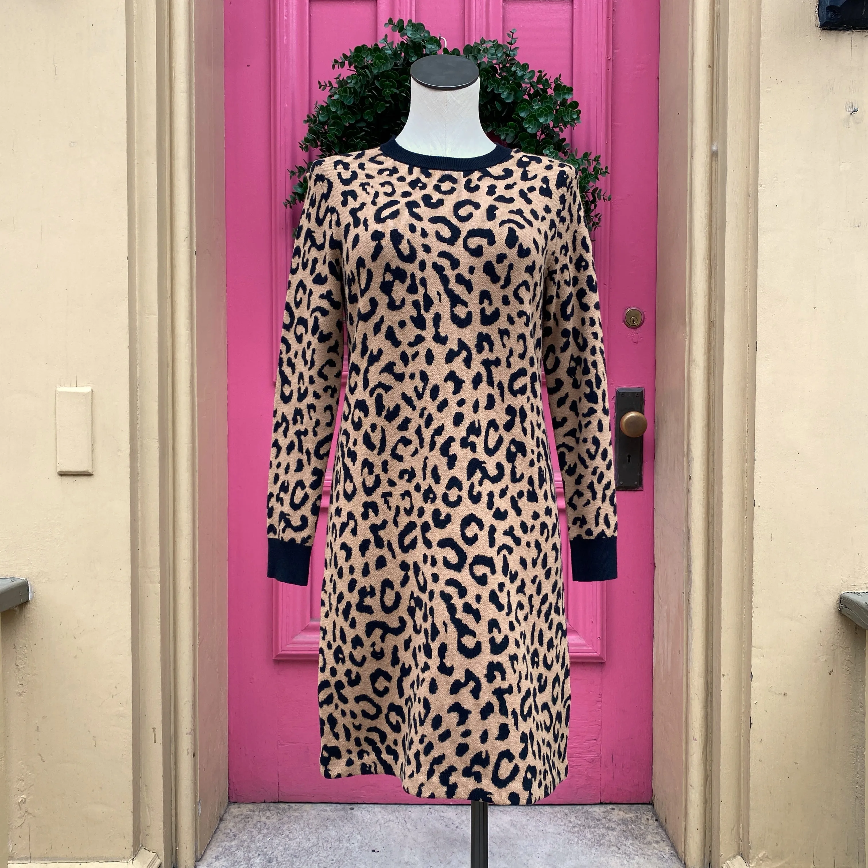 J. Crew leopard print sweater dress size S NWT