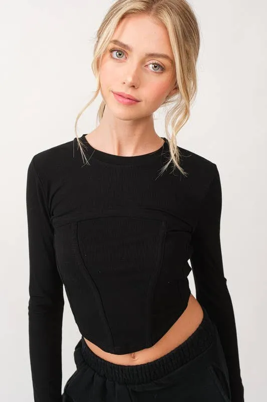 Jet Lag Corset Rib Knit Top