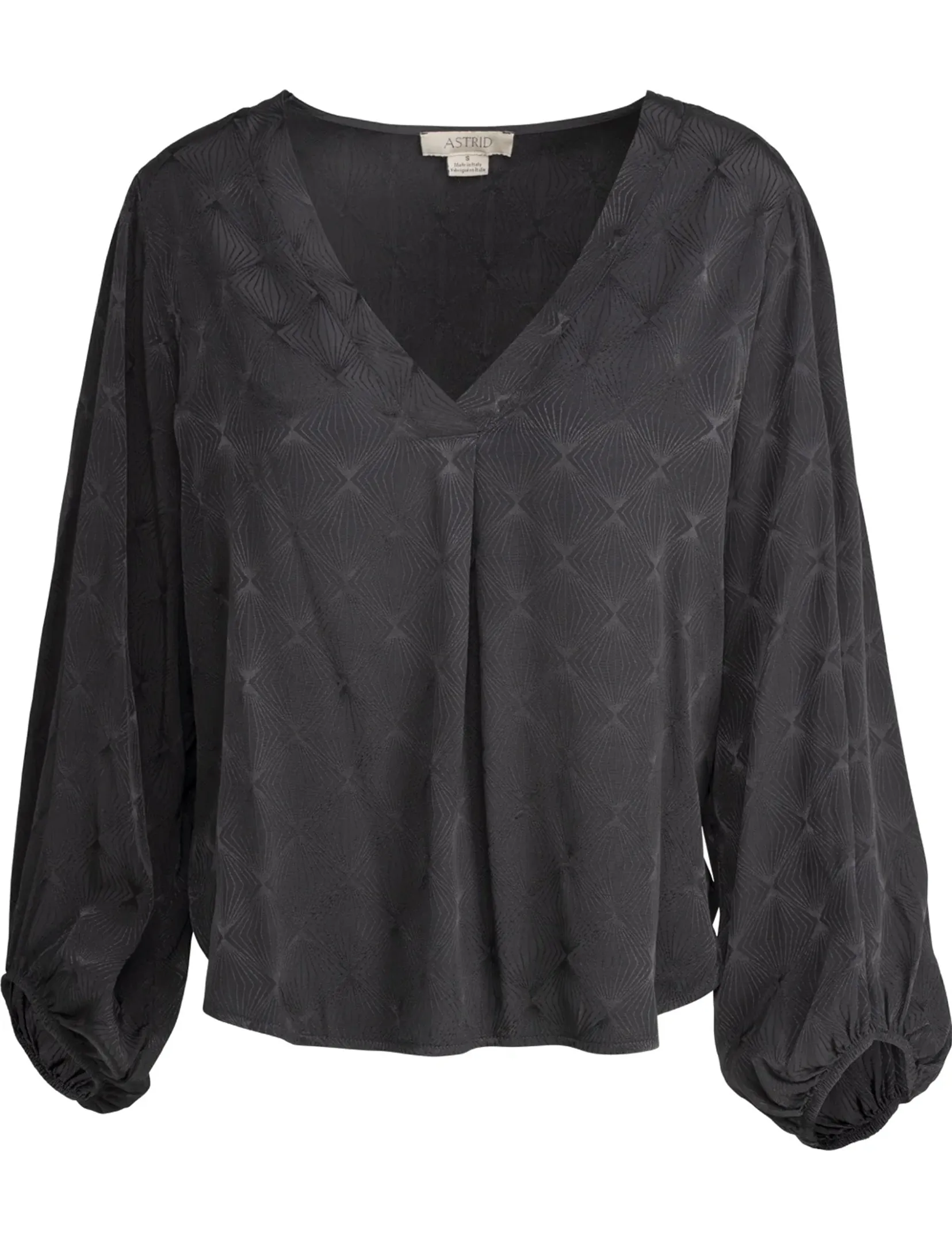 Joplin Damask Blouse, Black