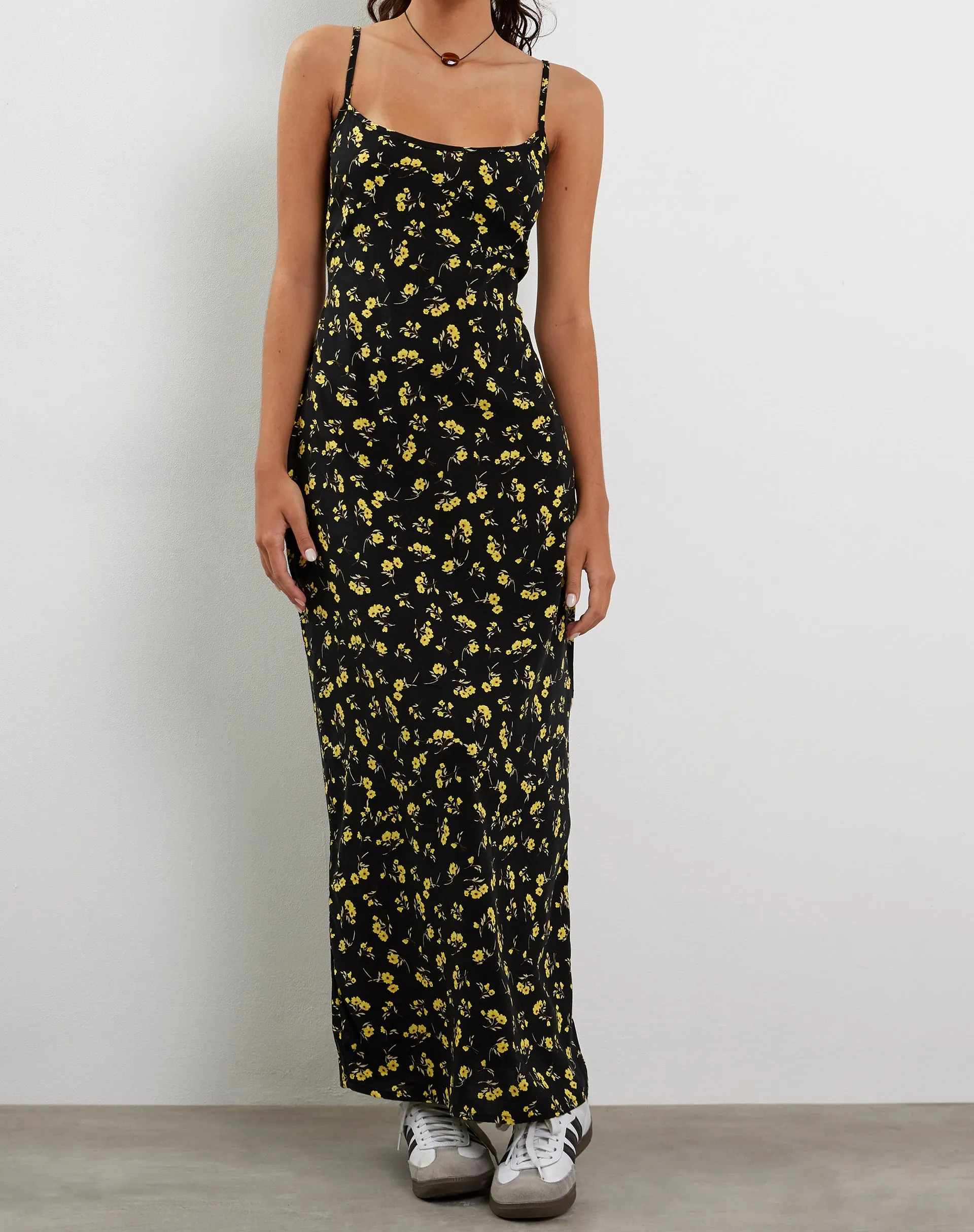 Kafka Maxi Dress in Buttercup Black and Yellow