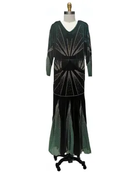 Kay- the 1930s Inspired Art Deco Velvet Gown 3 Colors Plus Size