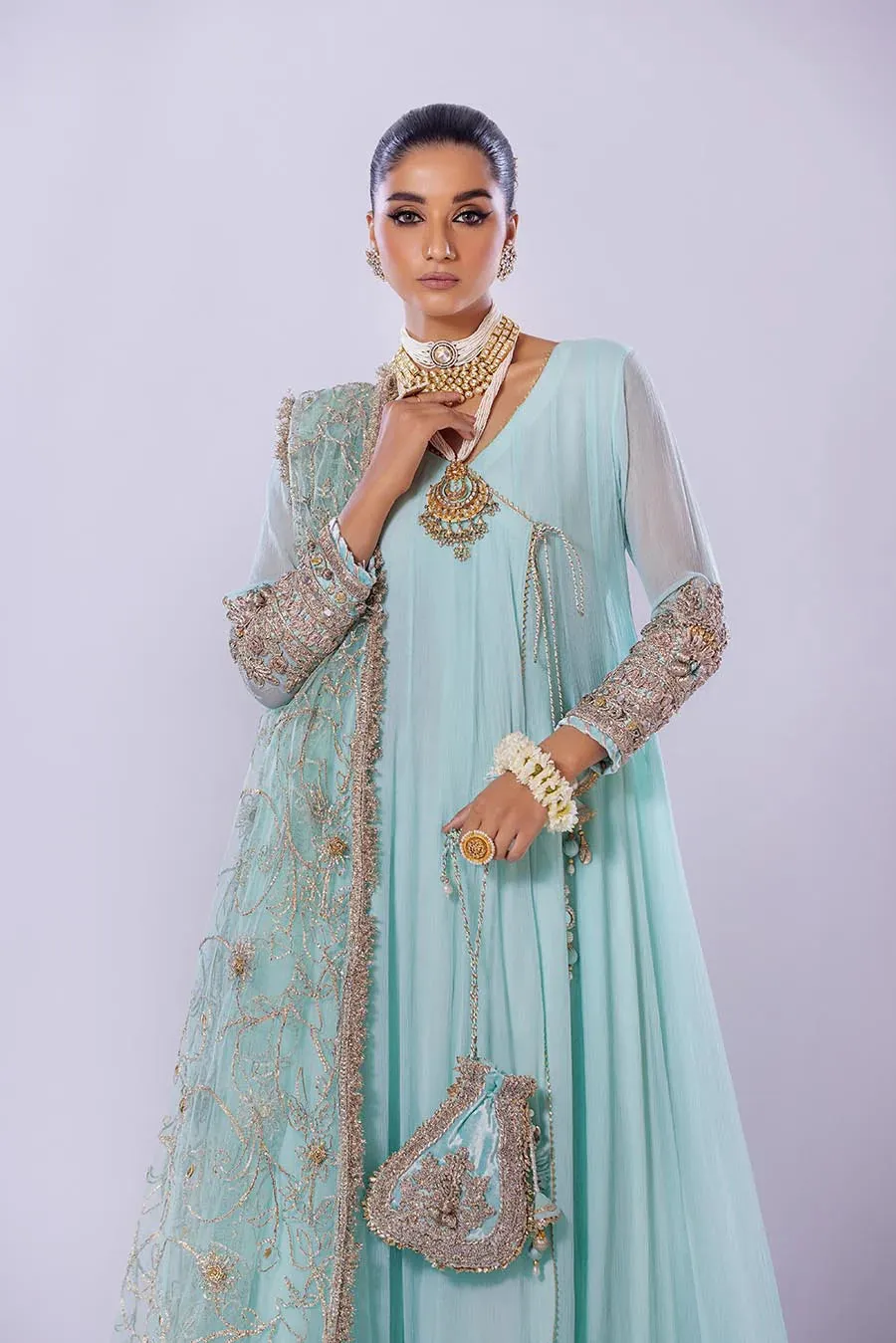 Khuda Baksh - P-256 Ready To Wear - TURQUOISE