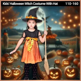 Kids' Halloween Witch Costume With Hat