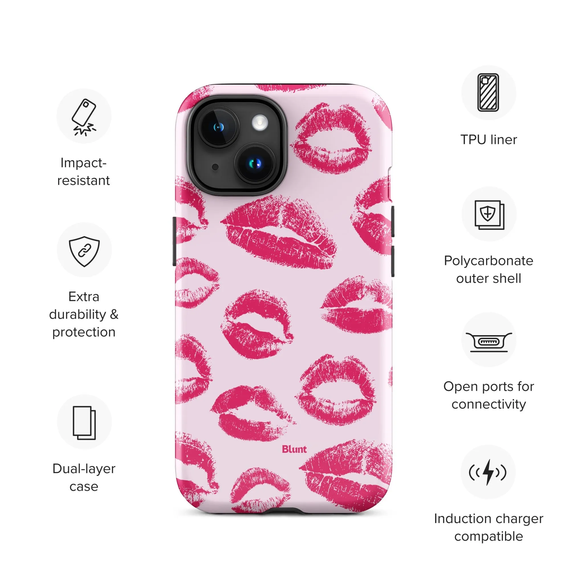 Kiss Me in Pink iPhone Case