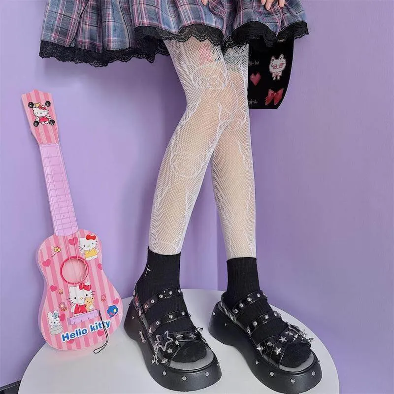 Kuromi core fishnet tights