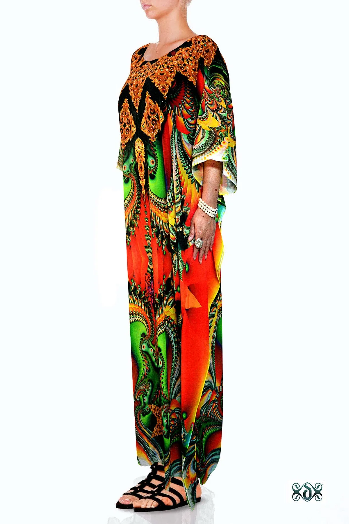 LA FUTURISMO Extreme Vibrant Devarshy Long Embellished Kaftan - 1062A