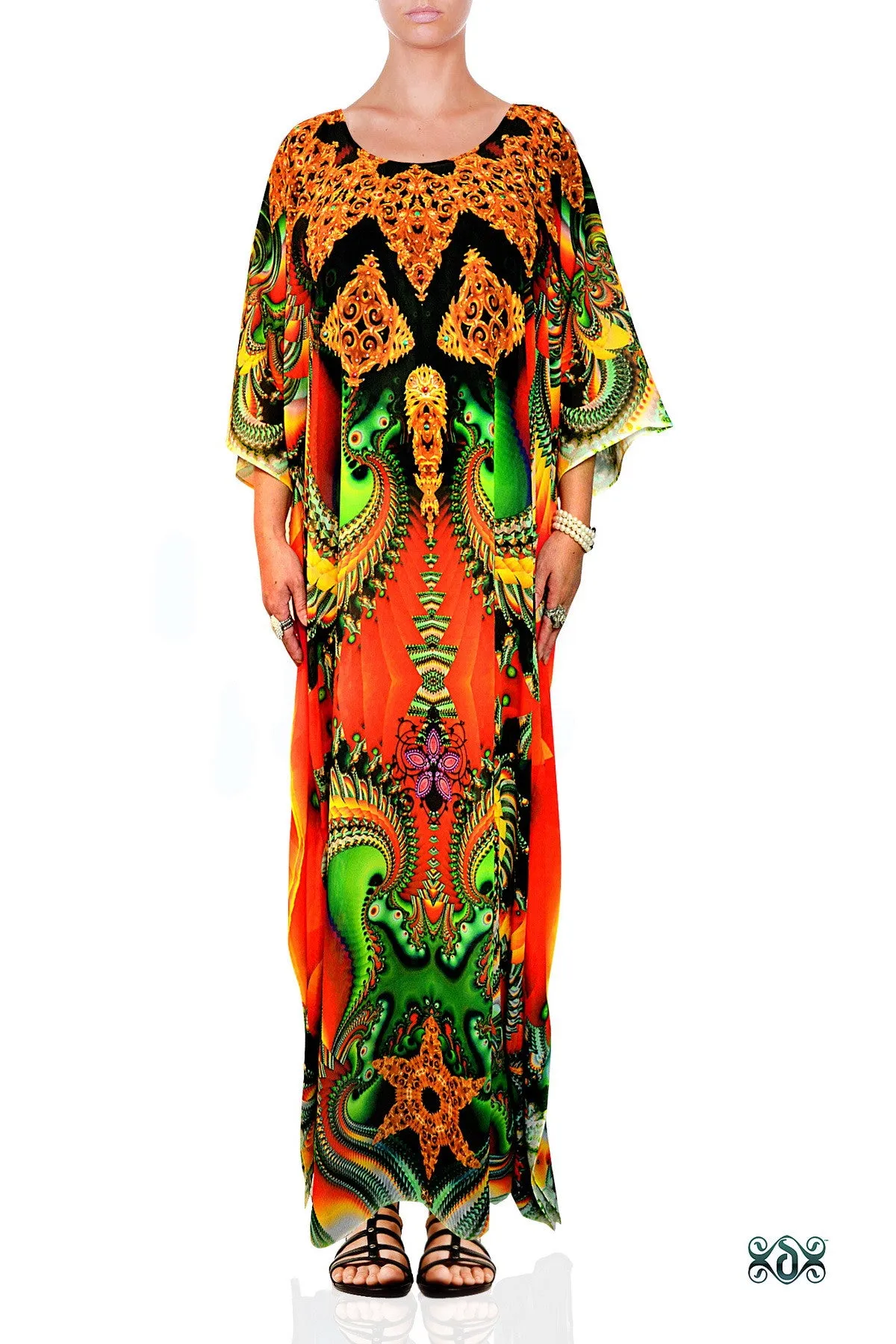 LA FUTURISMO Extreme Vibrant Devarshy Long Embellished Kaftan - 1062A