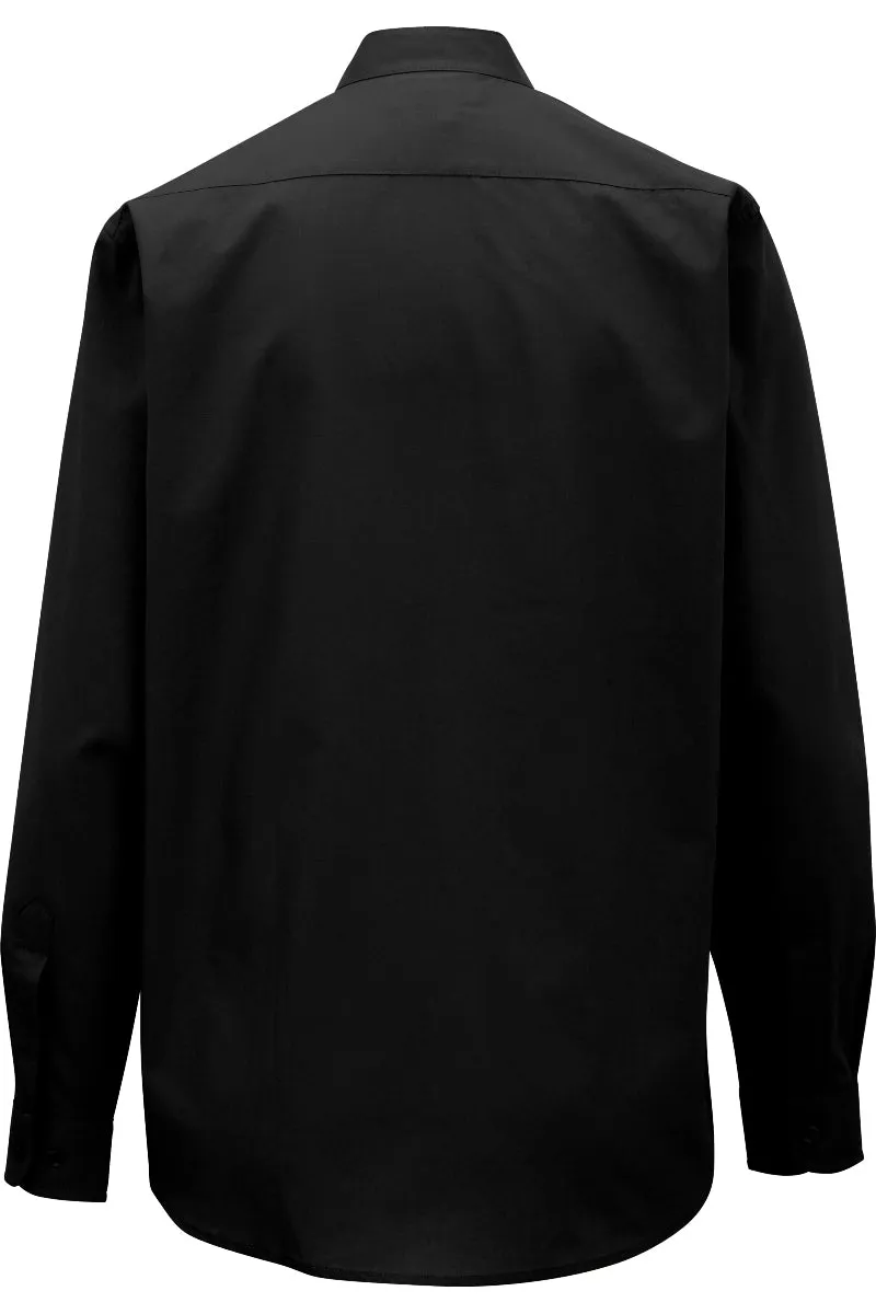 Ladies' Banded Collar Broadcloth Shirt - Black