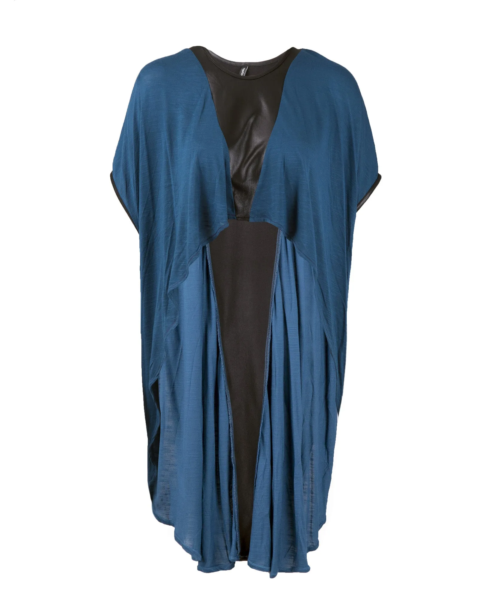 Leather V Cape - Cobalt