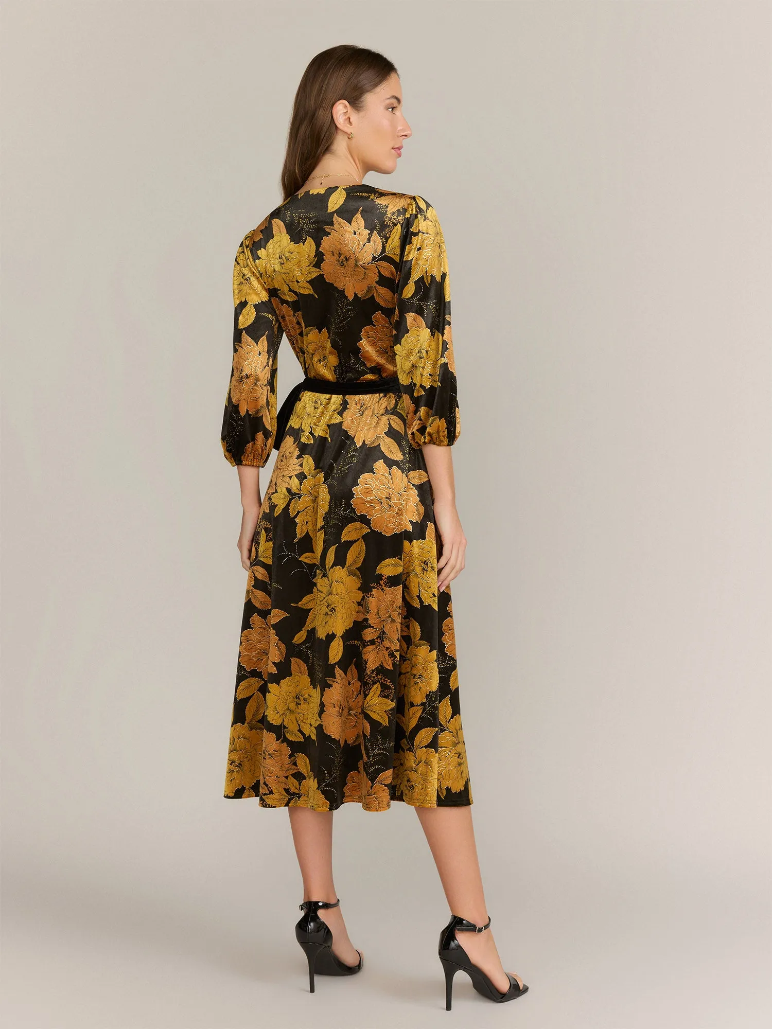 Lena Velvet Floral Wrap Dress - Brands We Love