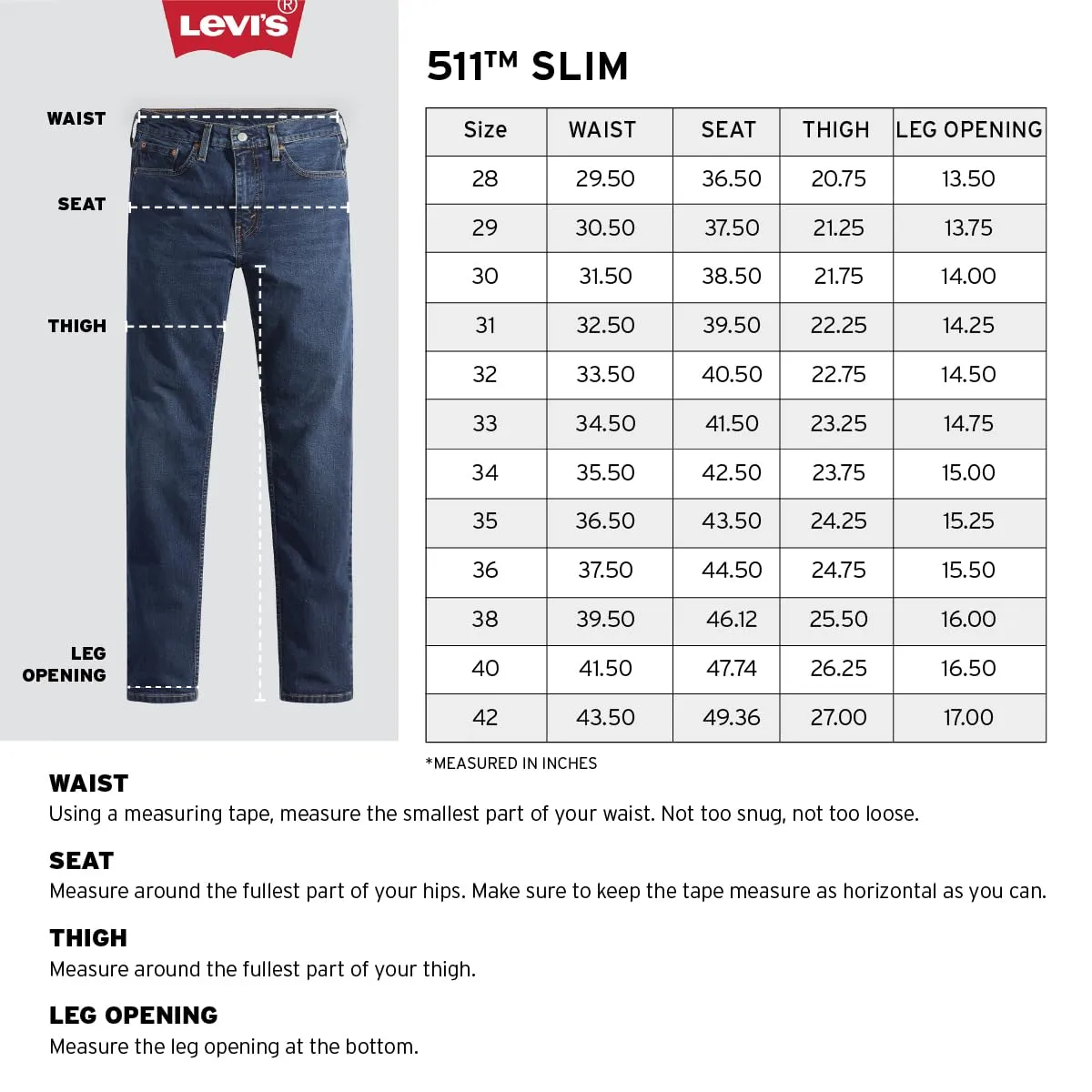 Levi's Men's Slim Jeans (A7087-0051_Blue