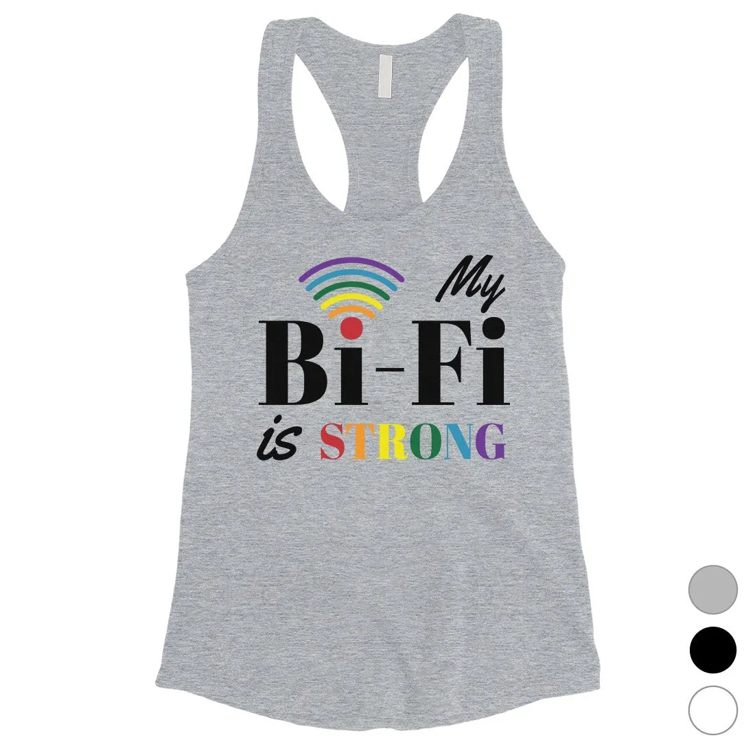 LGBT Bi-Fi Strong Rainbow Womens Tank Top