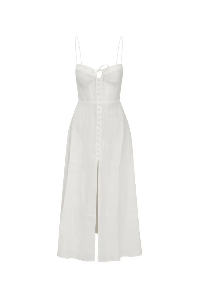 Linella Linen Smocked Maxi Dress