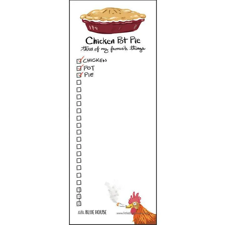 Little Blue House Chicken Pot Pie Magnetic List Notepad