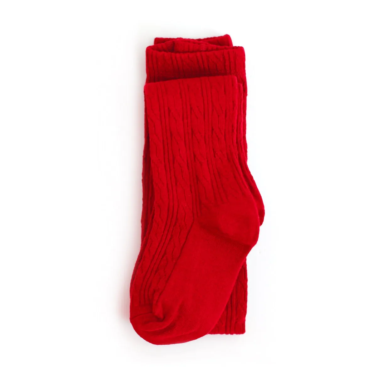 Little Stocking Co. Cable Knit Tights - Bright Red