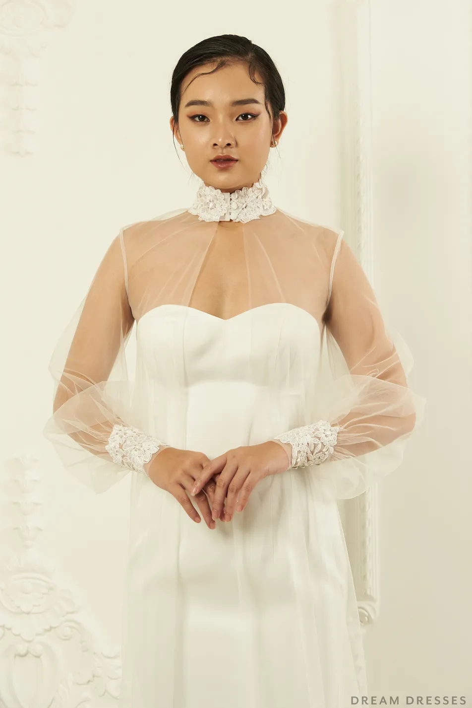 Long Sleeve Bridal Cape (#YARA)