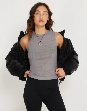 Lorde Vest Top in Mesh Grey