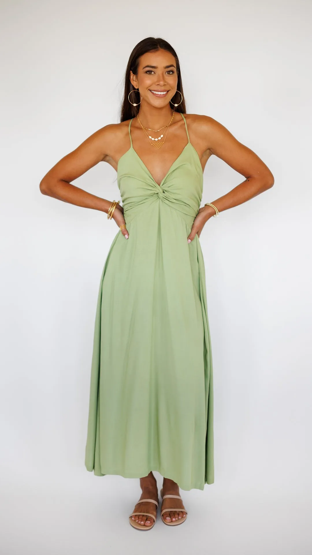 Lorena Dress / Leaf Green