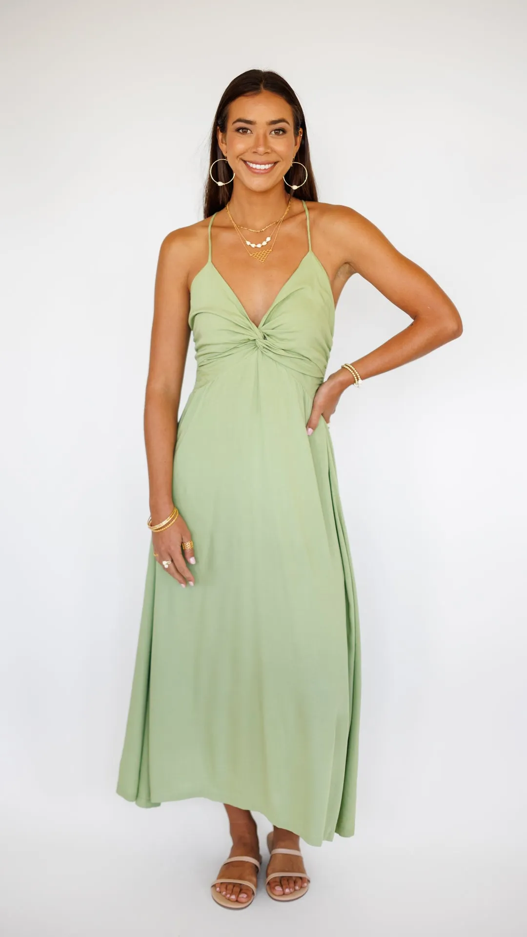 Lorena Dress / Leaf Green