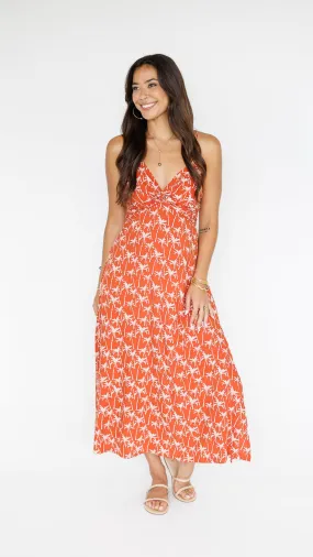 Lorena Dress / Terracotta Palm