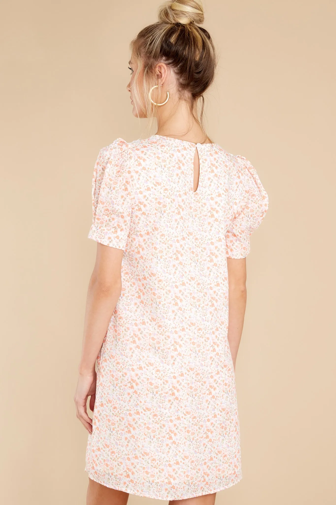 Magical Music Lace Yoke Off White Cavalaire Floral Print Dress