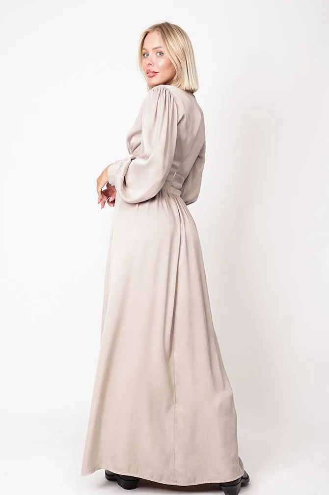 Maribel Maxi Lyocell Dress Beige