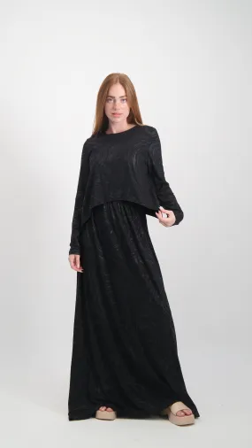 Maxi Nursing Dress / Black Circles